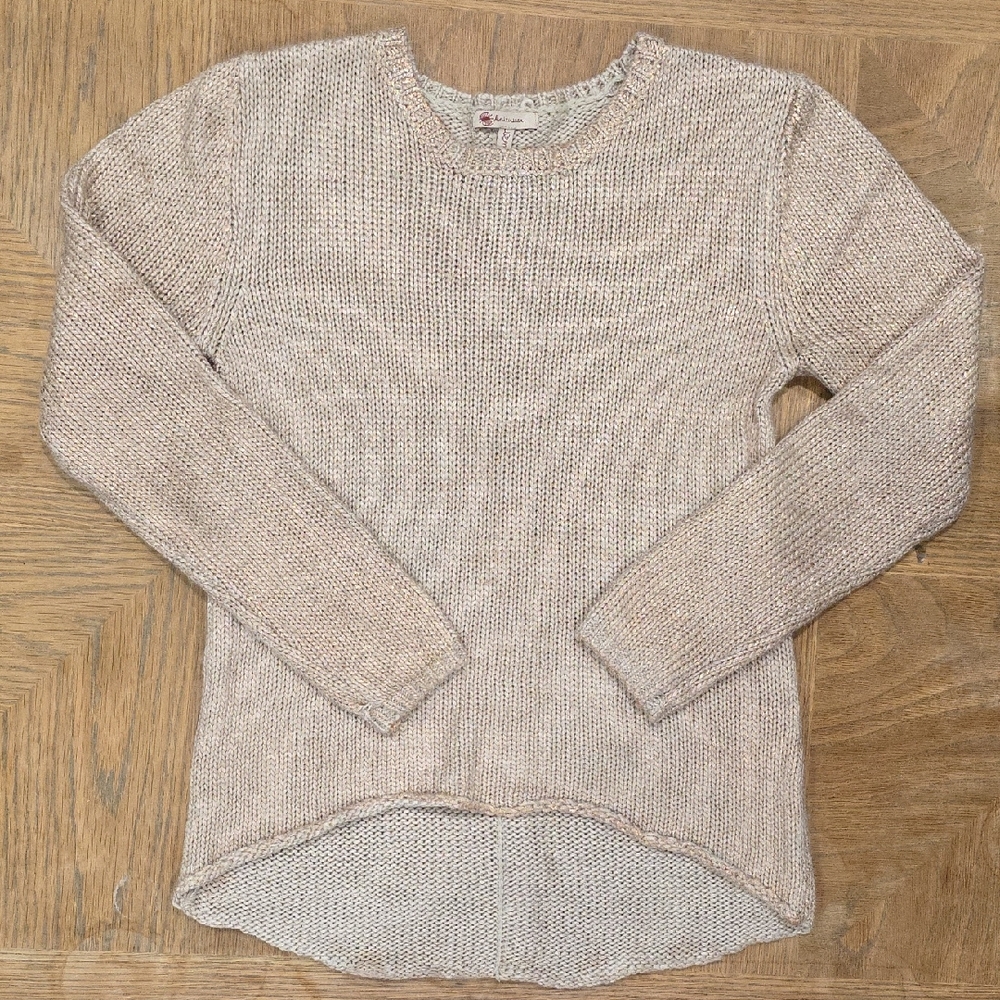 Mayoral Knitwear Cream & Rose Gold Metalic Sweater. Size 16 162cm
